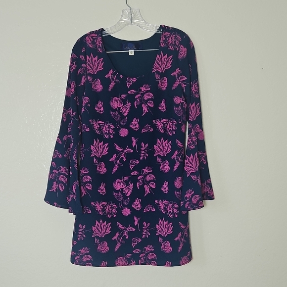 Blue Rain Pink Floral Long Sleeve Dress - Picture 1 of 6